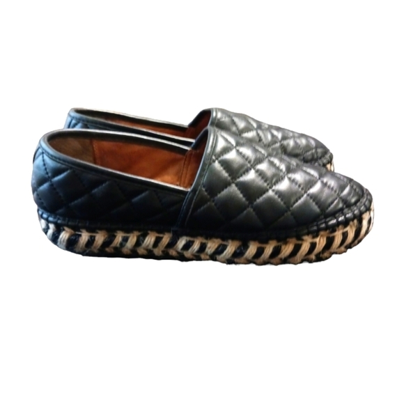 J Slides Quilted Leather Platform Espadrille Slip Ons Size 7 - Picture 5 of 9